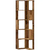 vidaXL Bibliothèque d'angle à 5 niveaux vieux bois bois d'ingénierie