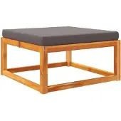 vidaXL Tabouret de jardin avec coussin 65x65x29 cm bois massif acacia