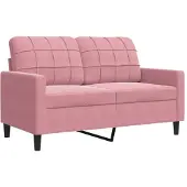 vidaXL Canapé 2 places rose 120 cm velours