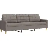 vidaXL Canapé à 3 places Taupe 210 cm Tissu