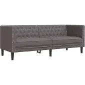 vidaXL Canapé Chesterfield 3 places Gris Similicuir