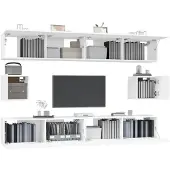 vidaXL Ensemble de 6 meubles TV blanc en bois composite