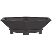 vidaXL – Brasero noir, 100 x 100 x 28 cm, en acier résistant aux intempéries