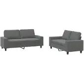 vidaXL ensemble de canapés 2 pièces gris foncé Tissu