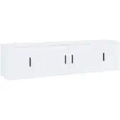 vidaXL Ensemble de meubles TV 3 pcs Blanc Bois d'ingénierie