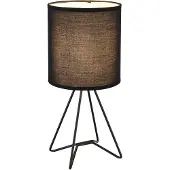 Globo Lampe de table, textile, noir, H 34,5 cm