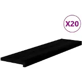vidaXL Marches d'escalier 20 pcs marron foncé 100x25x2 cm chêne massif