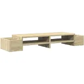 vidaXL Support d'écran avec espace de rangement Chêne Sonoma 100x27x15 cm