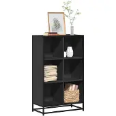 vidaXL Bibliothèque noir 65,5x33x107,5 cm bois d'ingénierie
