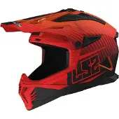 LS2 MX708 Fast II Duck M.H-V Orange Rouge Casque Cross Taille M
