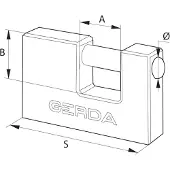 Gerda SERRURES en laiton 65mm