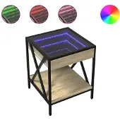 vidaXL Table basse avec Infinity-LED Chêne Sonoma 40x40x49 cm