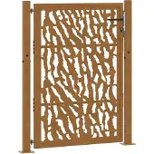 vidaXL Portail de jardin 105 x 130 cm en acier patiné avec motif de traces