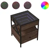 vidaXL Table basse avec Infinity-LED brun imitation chêne 40x40x51 cm