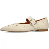 Manfield Ballerines à lanières blanc cassé