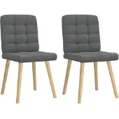 vidaXL Chaise de salle à manger 2 pcs. Tissu gris foncé