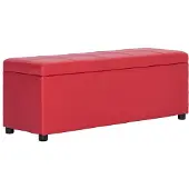 vidaXL Banc avec compartiment de rangement 116 cm Rouge Similicuir