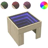 vidaXL Table basse avec Infinity-LED Chêne Sonoma 40x40x30 cm