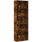 vidaXL Bibliothèque chêne fumé 60x24x176 cm bois d'ingénierie