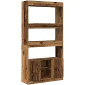 vidaXL Buffet haut vieux bois 92x33x180 cm bois d'ingénierie