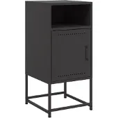 vidaXL Table de chevet noir 36x39x78 cm acier