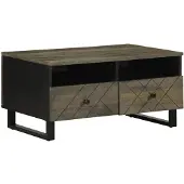 vidaXL Table basse noire 80x54x40 cm en bois massif de manguier