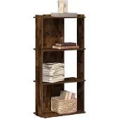 vidaXL Bibliothèque 3 niveaux chêne fumé 60x30x120cm bois d'ingénierie