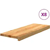 vidaXL Marches d'escalier 8 pcs marron clair 70x30x2 cm chêne massif