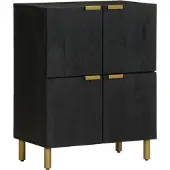 vidaXL Buffet noir 60x33x75 cm bois d'ingénierie