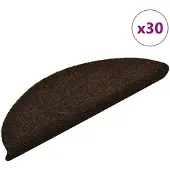 vidaXL Tapis d'escalier auto-adhésifs 30 pièces 56 x 17 x 3 cm Marron Demi-rond