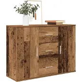 vidaXL Sideboard imitation vieux bois 90x29,5x65 cm Bois composite