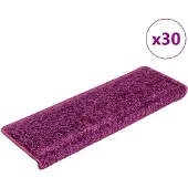 vidaXL Tapis d'escalier 30 pièces 65 x 21 x 4 cm Violet Bord rectangulaire