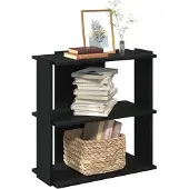 vidaXL Bibliothèque à 3 niveaux noir 60x30x60 cm bois d'ingénierie