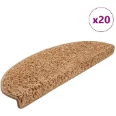 vidaXL Tapis d'escalier 20 pièces 65 x 21 x 4 cm Beige Demi-rond Grand