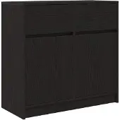 vidaXL Sideboard avec tiroir noir imitation chêne 80x34x76 cm