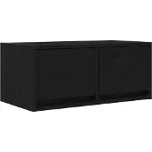 vidaXL Armoire TV noire imitation chêne 60x31x25,5 cm Matériau dérivé du bois
