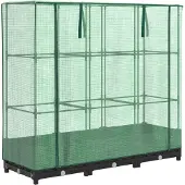 vidaXL Potager surélevé avec couverture de serre aspect rotin 120x40x123 cm