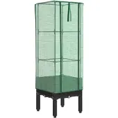 vidaXL Lit surélevé avec serre aspect rotin 40x40x140 cm