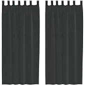 vidaXL Voile Rideaux avec poches à tringles 2 pcs. noir