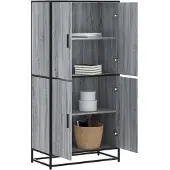 vidaXL Highboard Gris Sonoma 68x35x139 cm Matériau dérivé du bois