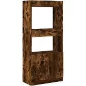 vidaXL Buffet haut chêne fumé 63x33x140 cm bois d'ingénierie