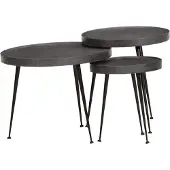 vidaXL Table basse 3 pcs en bois d'ingénierie noir