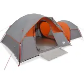 vidaXL Tente de camping 5 personnes grise et orange étanche à l'eau