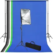 vidaXL Kit studio photo avec fond et lampe softbox
