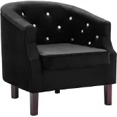vidaXL Fauteuil noir velours