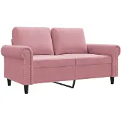 vidaXL Canapé 2 places rose 120 cm velours