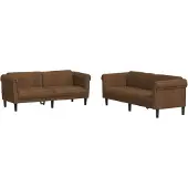 vidaXL 2-pc. Ensemble de canapé velours marron