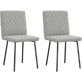 vidaXL Chaise de salle à manger 2 pcs. Gris clair velours