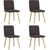 vidaXL Chaises de salle à manger 4 pcs. Marron foncé Tissu