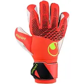 Uhlsport Gants de gardien Fangmaschine Soft Pro, coloris : rouge fluo/blanc/jaune fluo, taille : 10,5
